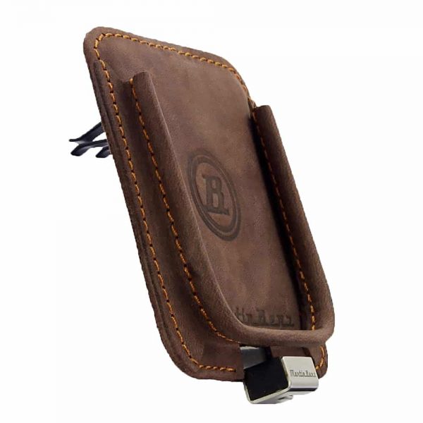 Berrolia car holder for iPhone 11 Pro, X/Xs, iPhone 8, iPhone SE – Chocolate Brown